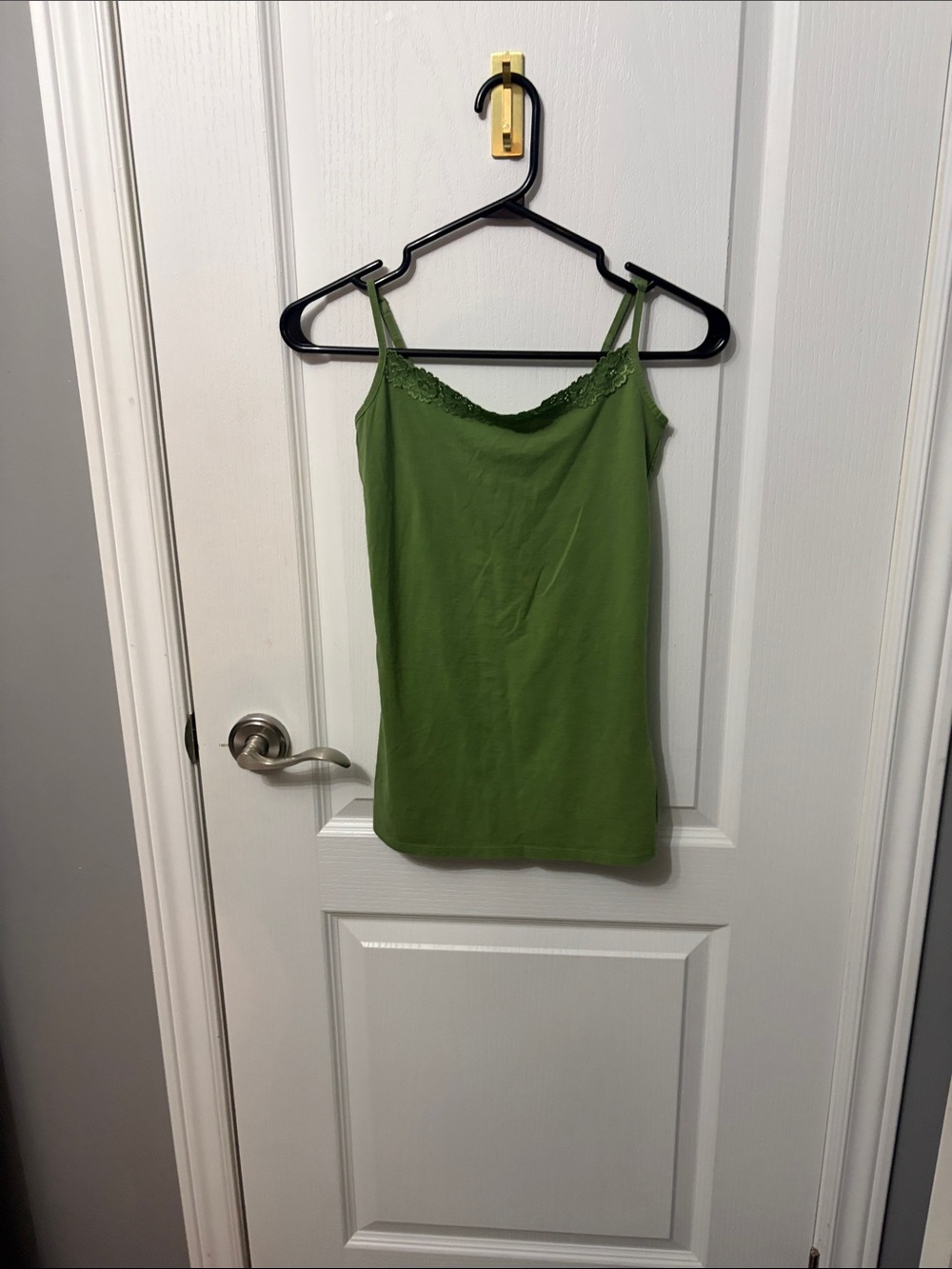Jacob Olive Green Lace-Trim Tank Top